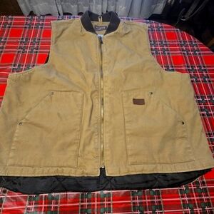 Forge Work Wear Men's 2XL Tan Canvas Lined Utility Vest